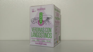 Verdinas con langostinos