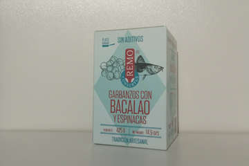 Garbanzos con bacalao y espinacas